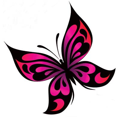 Pink Butterflies Designs Water Transfer Temporary Tattoo(fake Tattoo) Stickers NO.11075